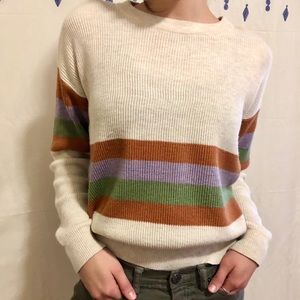 SHOP CLOSING Oatmeal Striped Sweater